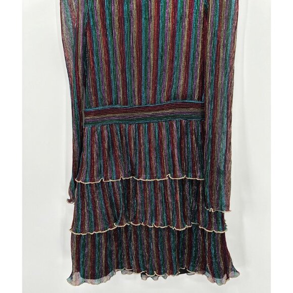 Saylor Stripe Zariah Mini Dress sz S Rainbow Stripe Pleating Cocktail Party - Picture 6 of 12
